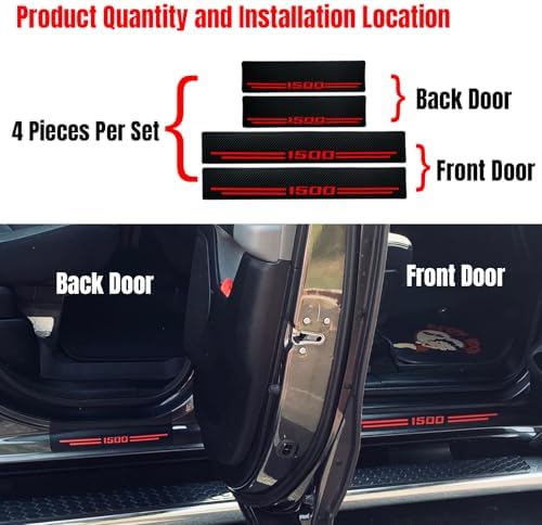 4 Pcs Carbon Fiber Door Sill Scuff Protector Auto Door Entry Guard Scratch - Image 5