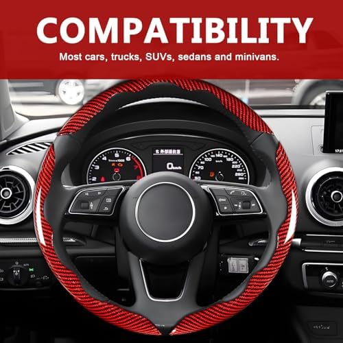 3pcs Universal Carbon Fiber Steering Wheel Cover - Image 7