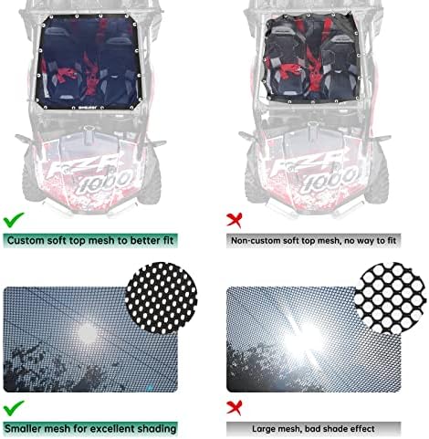 SHEJISI RZR Soft Top Sunshade Mesh Net, Enhanced Cab Top Soft Window Shield Net - Image 3