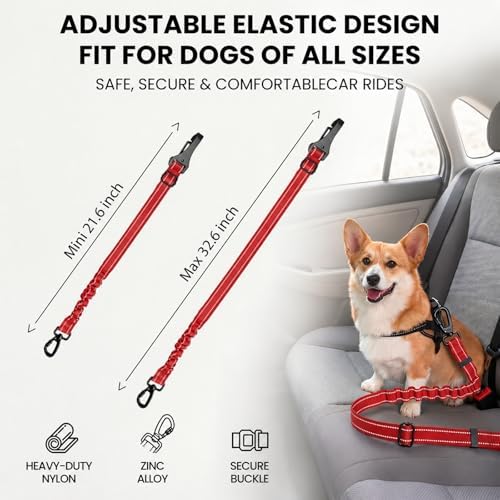 Dog Seat Belt for Car, 3-in-1 Adjustable Dog Seatbelt - Image 5