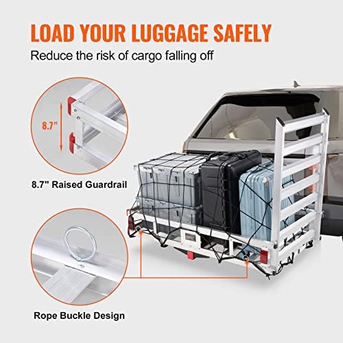 VEVOR 50 x 29.5 x 8.7 Hitch Cargo Carrier 500LBS - Image 5