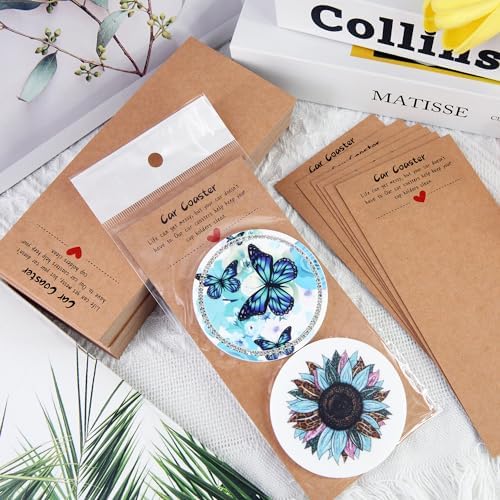 100PCS Car Coasters Packaging for Selling, Sublimation Blanks Car Coaster - Image 2