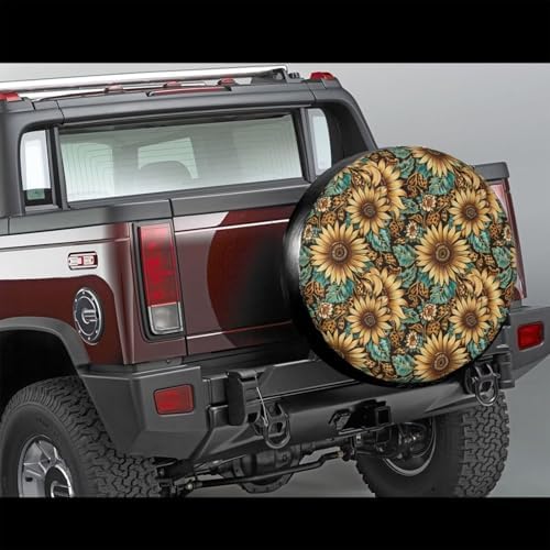 Sunflower Aztec Tire Covers Boho Leopard Heavy Duty Wheel Protectors - Image 5