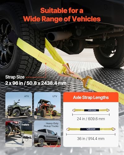 VEVOR Wheel Chock Tie-Down Kit, Axle Type Trailer Tie Down Strap, Car Tie Down - Image 4