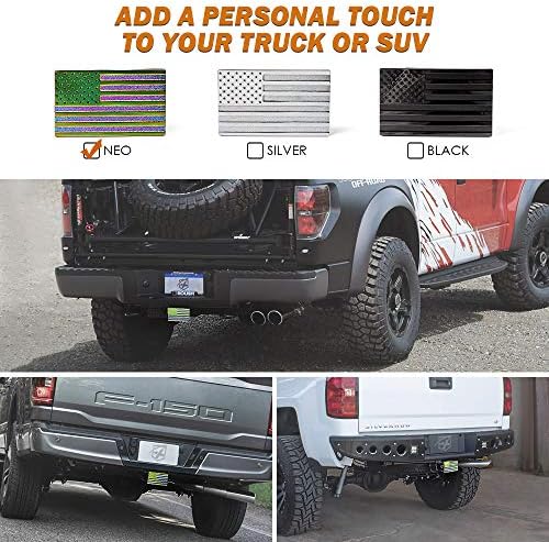 Xprite Aluminum 2" Trailer Tow Hitch Cover, Heavy Duty U.S. Flag Metal Emblem - Image 4