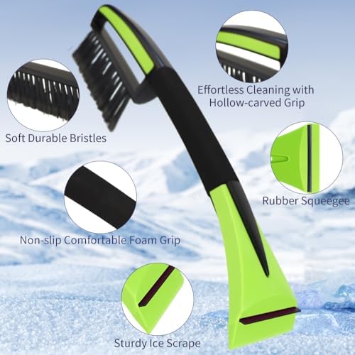 Snow Brush with Ice Scrapers for Car Windshield, Car Brush with Foam Grip - Image 4