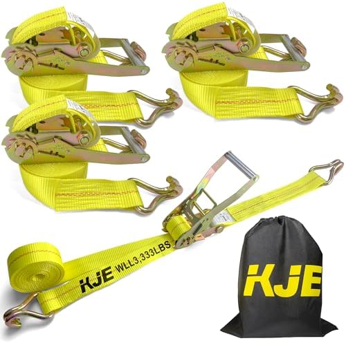 KJE Ratchet Straps Heavy Duty, 000 Lbs Max Break Strength, Tie Down Ratcheting by KJE