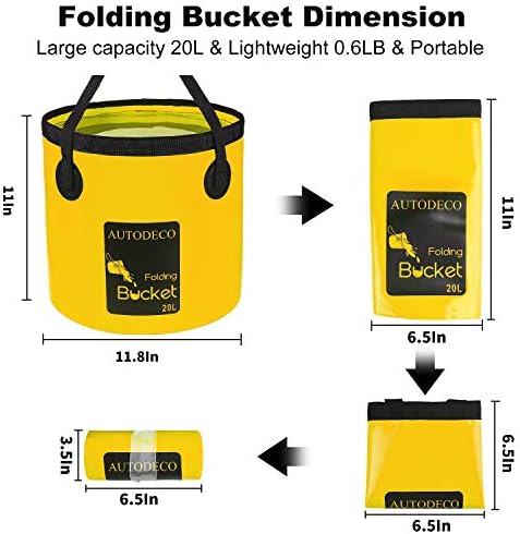 2 Pack Collapsible Bucket 5 Gallon Container Folding Water Bucket Portable Wash - Image 2