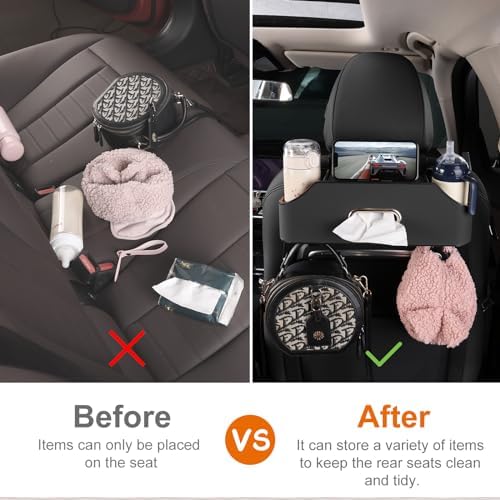 Car Seat Back Cup Holder, 4-in-1 Multifunctional Backseat Organizer - Image 3