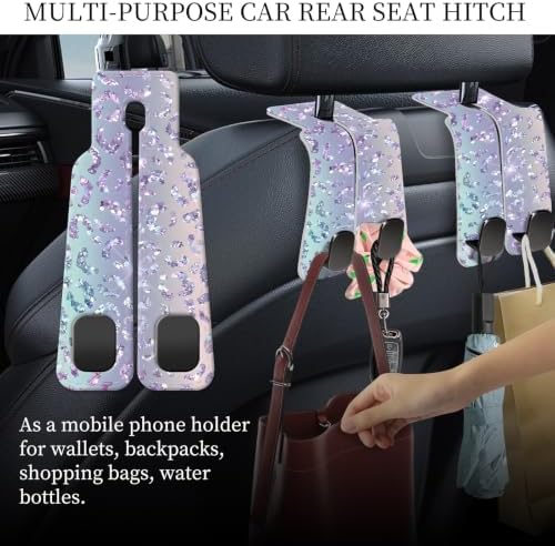 PU Leather Car Seat Hook, Storage Headrest Hanger, Cute Car Backseat Organizer - Image 3
