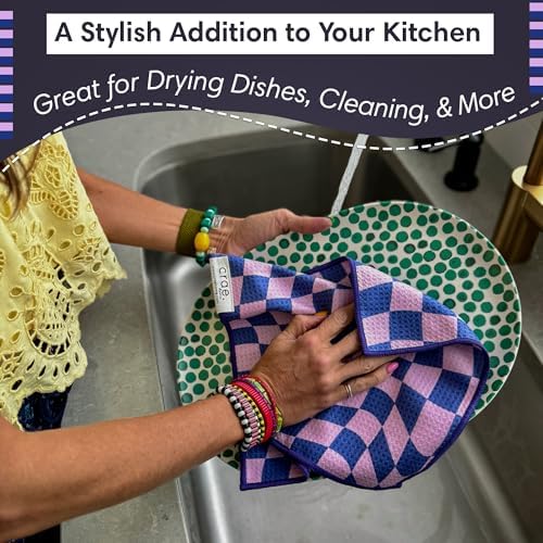Double-Sided Microfiber Washcloths, Waffle Weave Kitchen Washcloths - Image 3