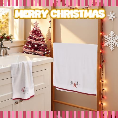 Peryiter 3 Pack Xmas Decorative Bath Towel Set - Image 4