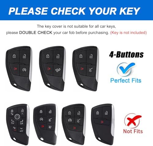 Key Fob Cover for Chevy with Keychain, Soft TPU Key Case Shell for Colorado - Image 2