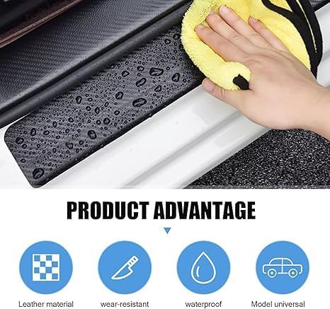 4PCS Car Door Sill Protector for Tesla Model X 2016-2025, Carbon Fiber Car Door - Image 7