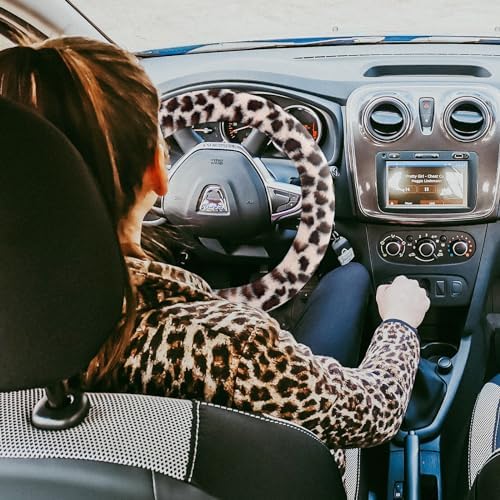 Fuzzy Steering Wheel Cover for Women Girls, Accmor Universal Fit 15 inch Fur - Image 7