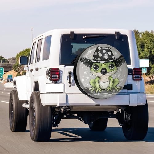 Cartoon Frog Wearing Cowboy Hat Spare Tire Cover - Image 2