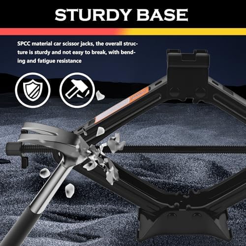 2T Scissor Jack for Car Tool Kit, Heavy Duty Car Tire Changing Kit for - Image 3