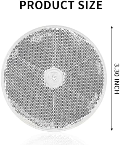 10 Pack White Screw on Round Reflectors, E11 Approval Road Safety - Image 3