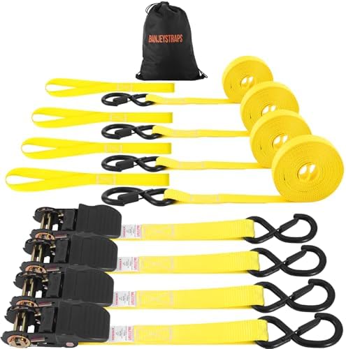1" x 12' Heavy Duty Ratchet Straps by Unknown