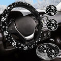 Paw Print Steering Wheel Cover for Women Men by Olemier