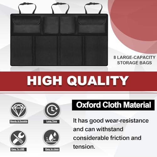 Trunk Organizer with 8 Storage Pockets, Large Capacity Car Storage Bag - Image 4