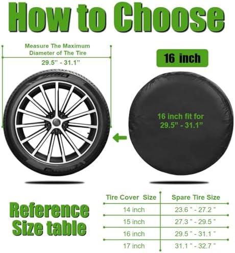 16 inch PU Leather Soft Trailer Spare Tire Cover Fit - Image 2