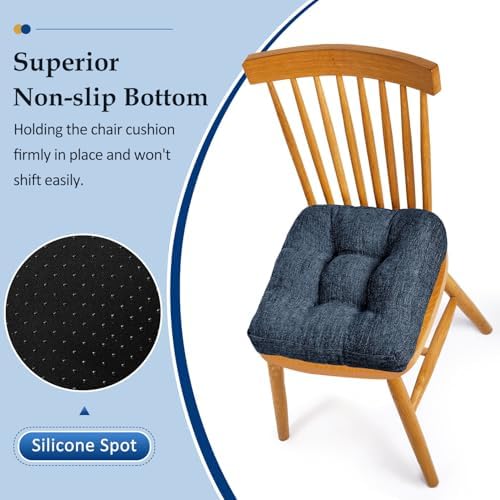 downluxe Chair Cushions for Dining Chairs 4 Pack, Tufted Indoor Chair Pads - Image 3