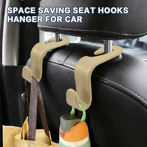 4PCS Car Seat Headrest Hooks, Car Purse Hook, Seat Back Organizer Storage - Image 3
