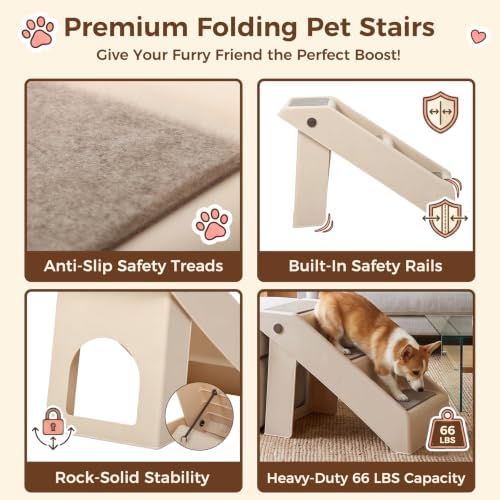 Foldable Dog Stairs 3-Step Pet Ramp Steps - Image 5