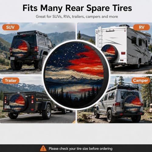 Spare Tire Cover, 420D Oxford Fabric Waterproof Tire Cover - Image 3