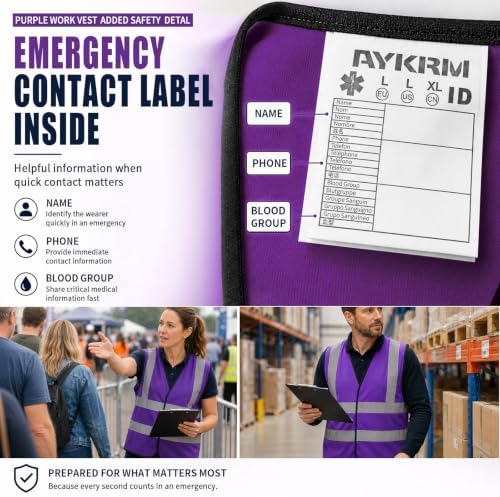 AYKRM 12 colour High visibility viz vest hi vis viz reflective work - Image 6