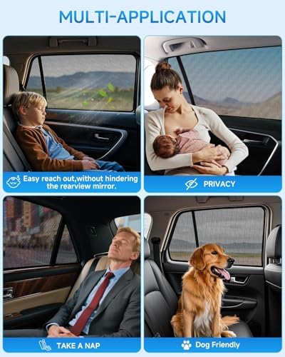 Car Window Shades for Nissan Rogue, UV & Heat Blocker, Privacy Protection for - Image 6