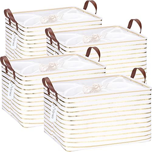 Hinwo 31L Large Canvas Storage Bin by Hinwo
