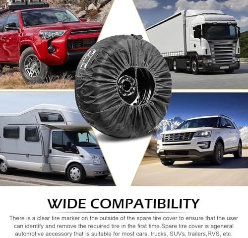 1 PC Spare Tire Cover, 190T Polyester Taffeta Spare Tire Protector - Image 6