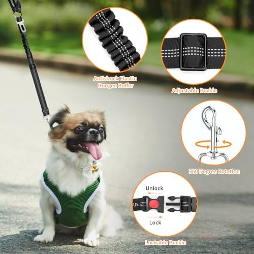 BWOGUE Dog Seat Belt for Car, Headrest Restraint Reflective Bungee, 1 Pack - Image 4