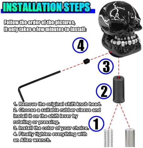 Skull Car Gear Shift Knob, Big Tooth Gear Stick Shifter Knob - Image 5