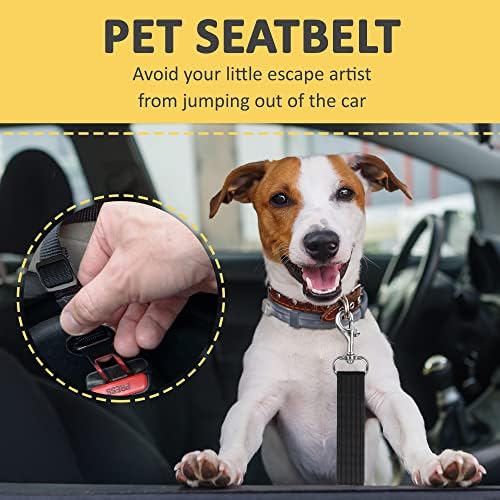 SunGrow Dog Seat Belt for Car, Adjustable Nylon Pet Seatbelt, Supports All Cars - Image 5