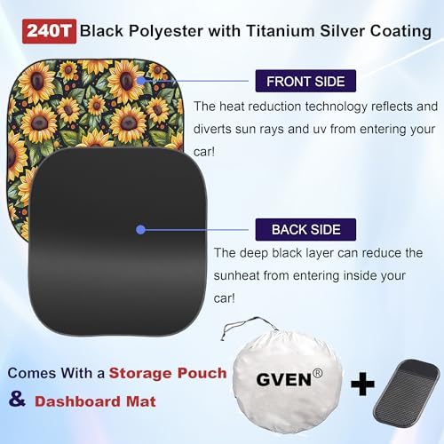 Gven Windshield Sun Shade 2pcs - Image 3