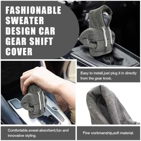 JOYCOURT 2PCS Car Gear Shift Hoodie Auto Shifter Knob Cover - Image 4
