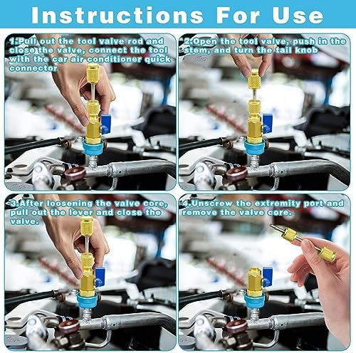 31Pcs R134A Valve Core Quick Remover Installer Tool Set, High Low Pressure AC - Image 5