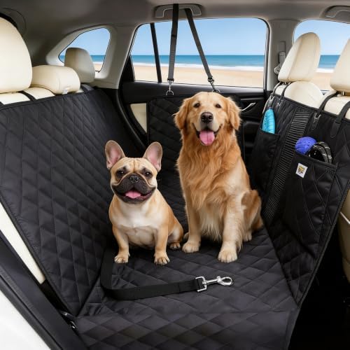 Dog Car Seat Cover Back Seat, Reversible Waterproof Hammock Car Protector by PETTALK