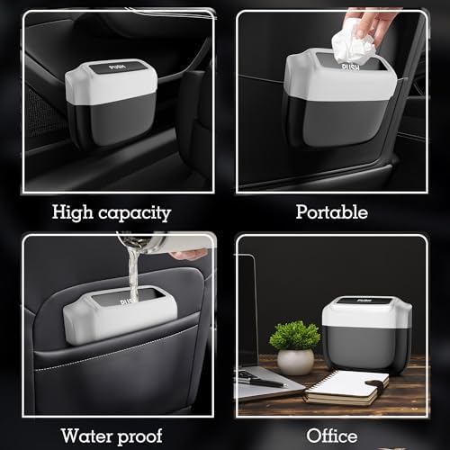 1 Pack Car Trash Can with Lid, Built-in Storage Garbage Bag - Image 5