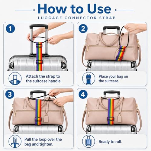 3PCS Elastic Luggage Straps for Suitcases, Strong Adjustable Luggage Connector - Image 7