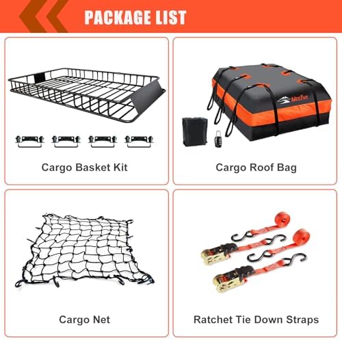 Roof Rack Rooftop Cargo Carrier Basket 65"*39"*6"+Waterproof Bag 20 Cu.Ft. - Image 5