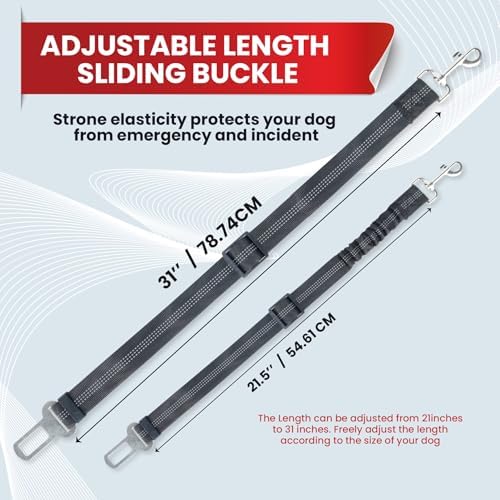 Dog Seat Belt for Car, 2 Pack Adjustable Dog Car - Image 2