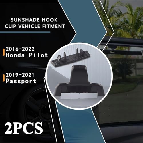 Rear Sun Shade Hook Clip with Cover Kit Black Compatible with Honda Pilot - Image 2