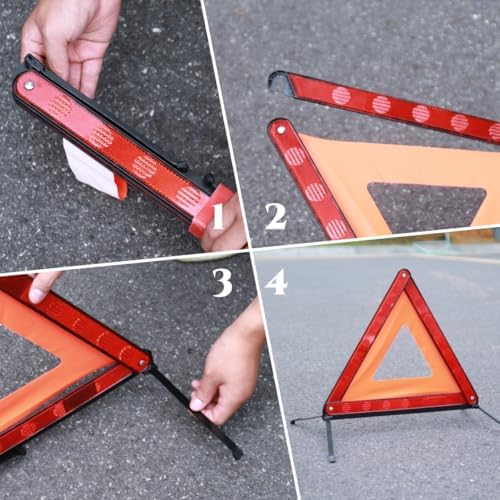 WORKKOOL Safety Triangles for Emergency Use, Road Side Triangle Reflectors - Image 5