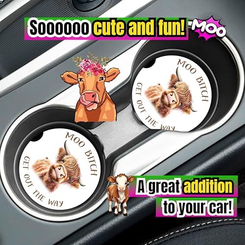 Cow Car Coasters for Cup Holders - Image 2
