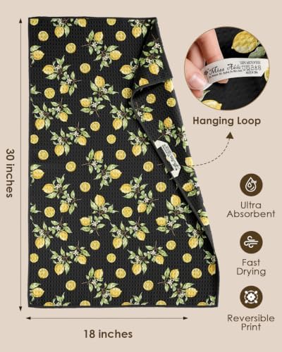 Miss Adola 2pcs Double-Sided Microfiber Kitchen Towels, Lemon Refreshment - Image 4