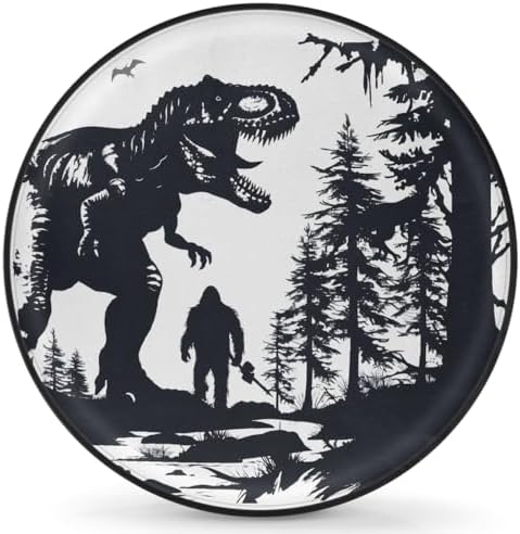 Black Dinosaur Spare Tire Cover Dust-Proof Wheel Protector by Unknown